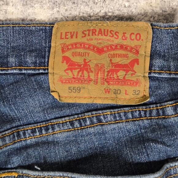 Levi's 559 Relaxed Straight-Leg Denim Jeans in Classic Blue Mens W30 L32 - Picture 6 of 7